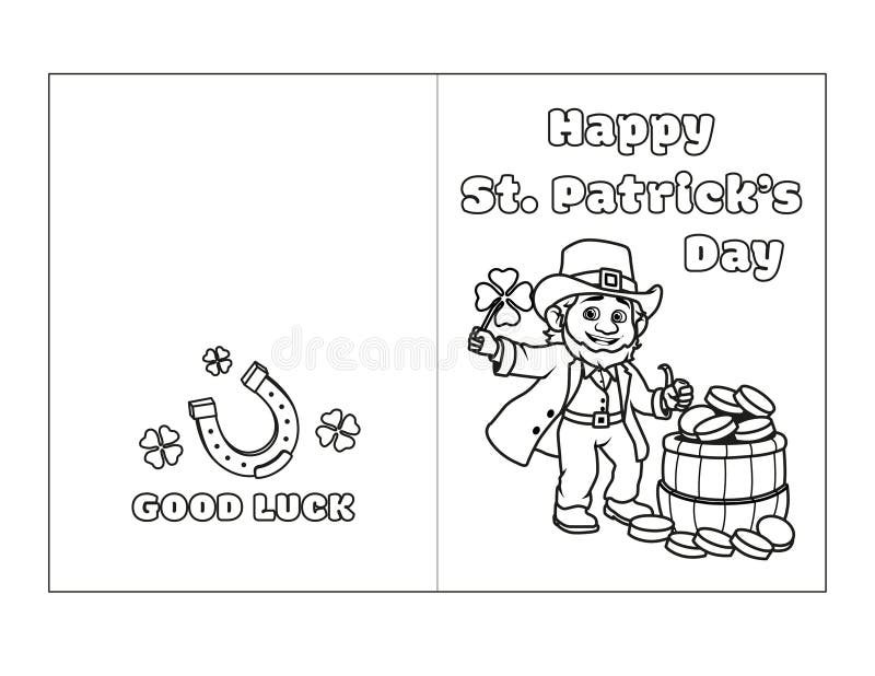 Coloring Card Happy St. Patrick S Day. Vector Illustration Stock Vector ...