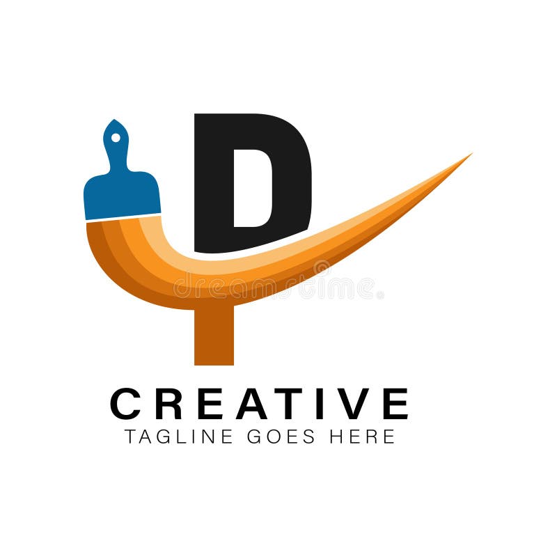 Letter P Paint Brush Logo. Alphabet P House Paint Business Icon Stock Vector Illustration of