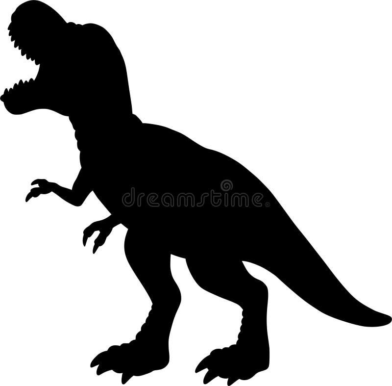 T-Rex Dinosaur Silhouette Vector Stock Vector - Illustration of black ...