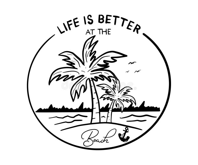Palm Tree Silhouette Tshirt Beach Art Tshirt I Live Life Tee Palm Tree Silhouette Tshirt Beach Art Tshirt I Live Life Tee