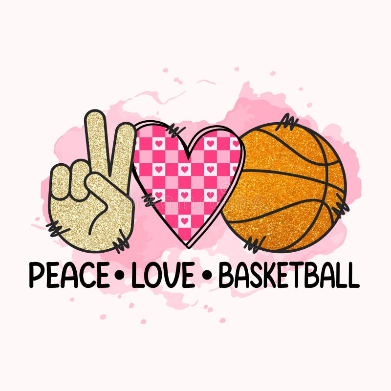 Peace Love Basketball Lovers Cute Hand Sign T-Shirt Peace Love Basketball Lovers Cute Hand Sign T-Shirt