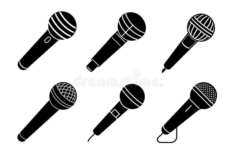 Collection of microphones vector illustration