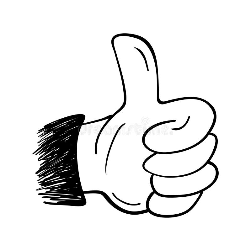 Drawing line thumbs up sketch clipart icon. good or approval message. hand drawn thumbs up doodle symbol. positive feedback. Drawing feedback vectors