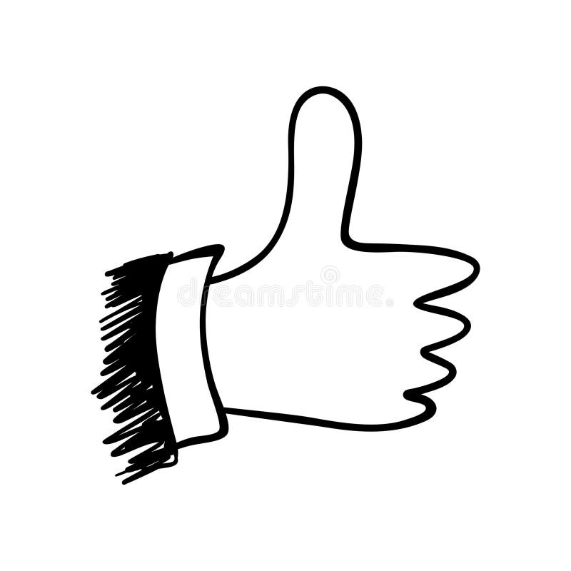 Thumbs up drawing sketch clipart icon. approval message. thumbs up doodle symbol. positive feedback sign. vector illustration design. Drawing feedback vectors