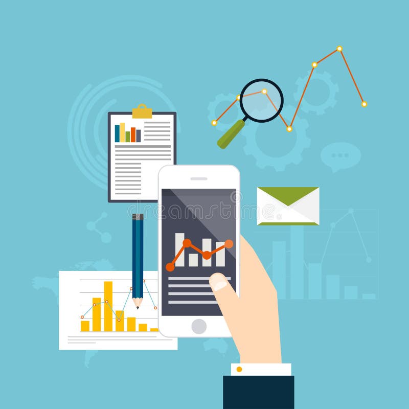 Web analytics information and development website statistic. Fla vector illustration Web analytics information and development website statistic. Fla vector illustration