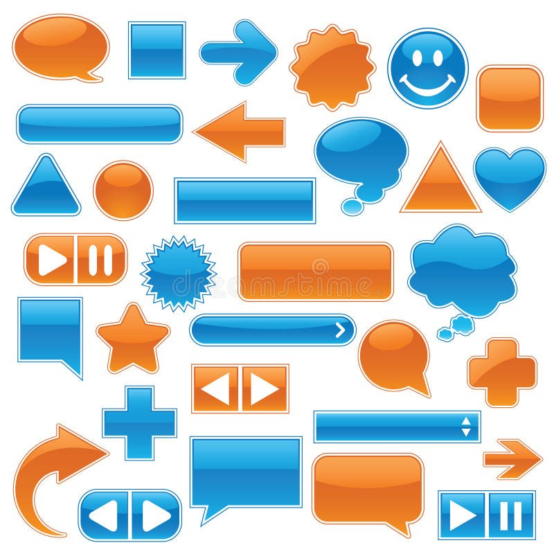 Web-Ansammlung - Blau u. Orange stock abbildung