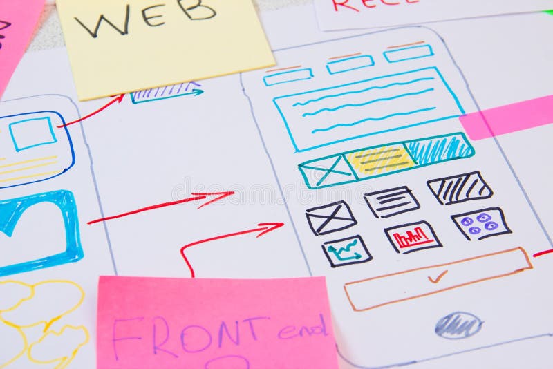Web app design. Ui Ux application stock photos