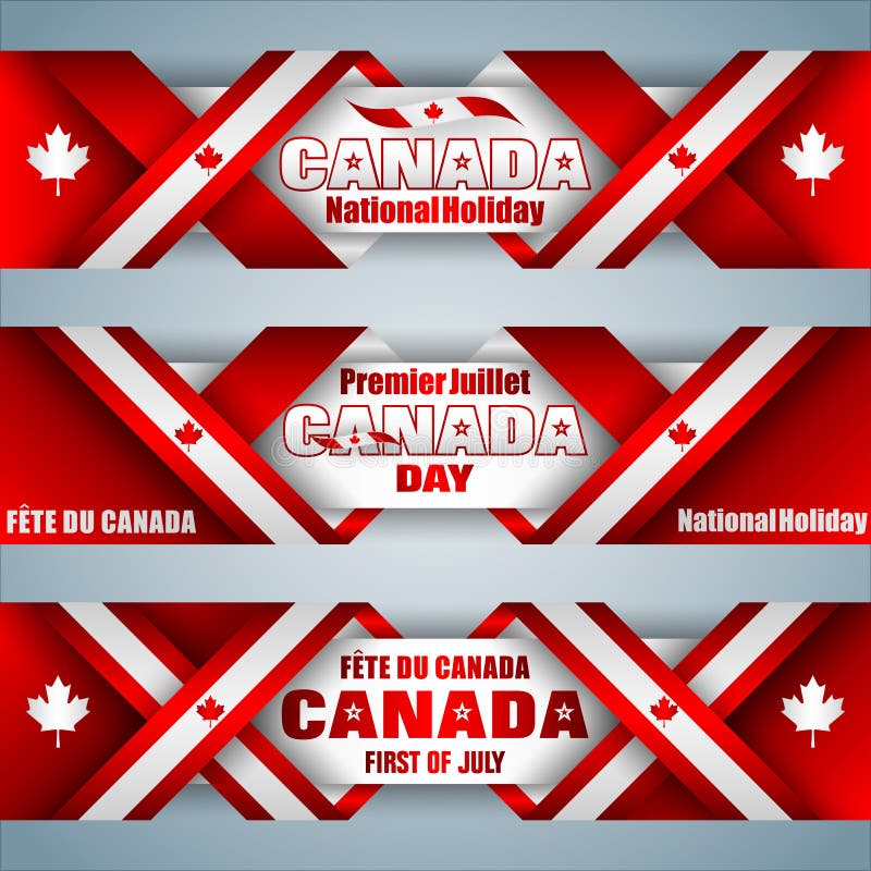  Banners for Canada Day, Celebration Stock Vector Illustration of