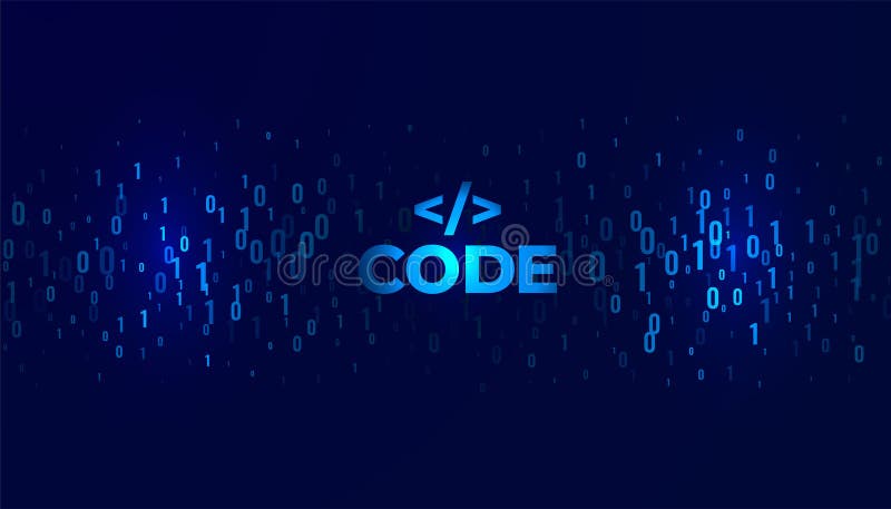 Web binary code programming tech background design vector
