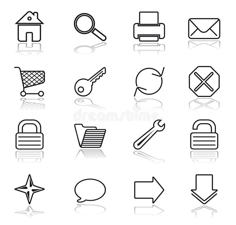 Web black on white icons vector illustration