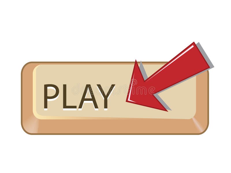 Play Button Means Games Entertainment and Fun Stock Illustration
