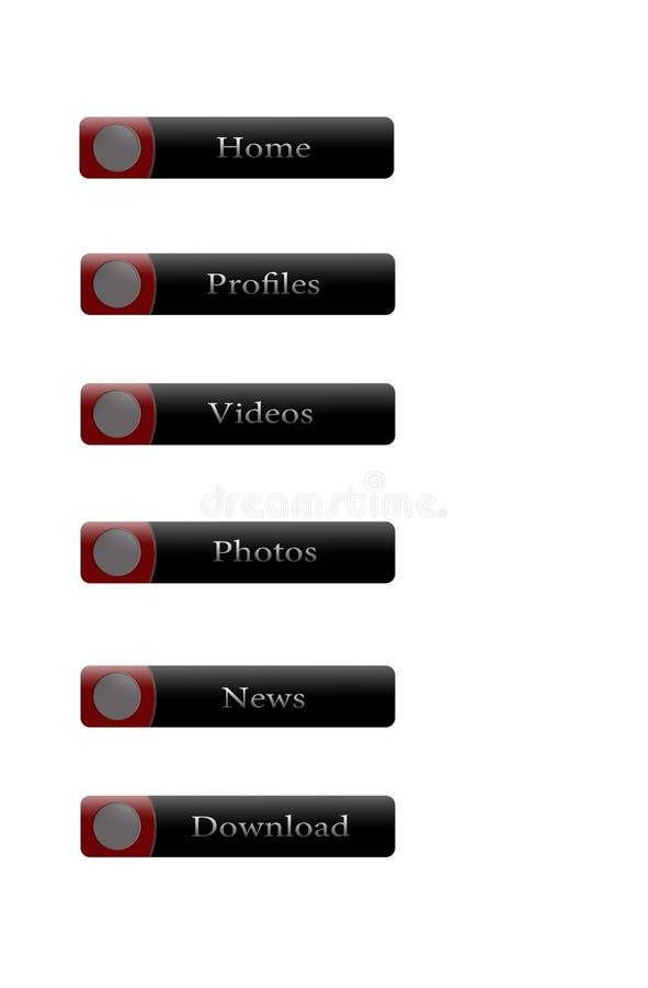 Set of the web buttons isolated on a white background. Networking profiles stock images, royalty-free photos and pictures
