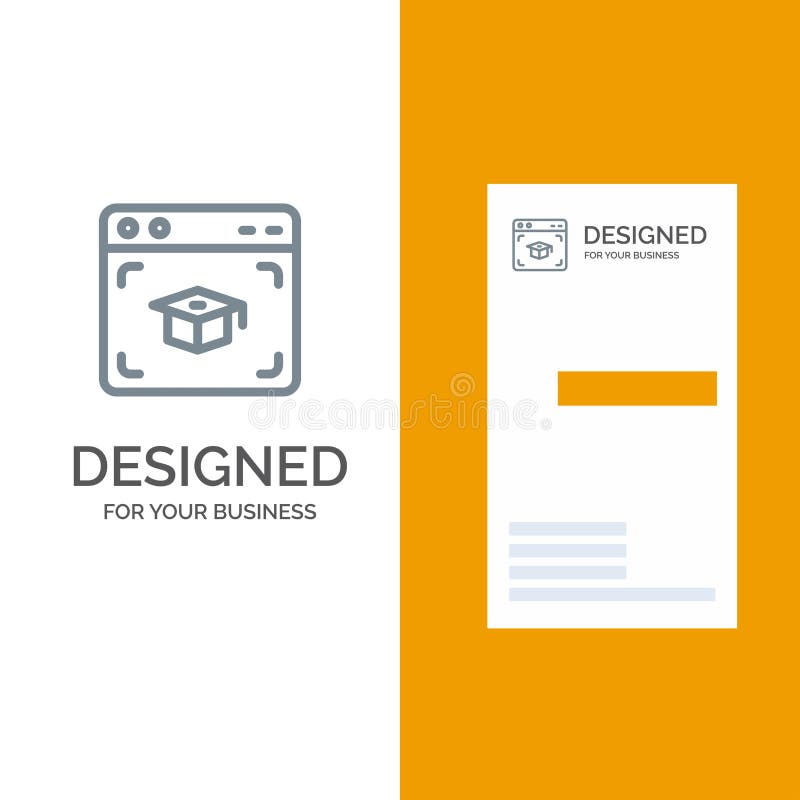 , Cap, Education, Graduation Grey Logo Design and Business Card