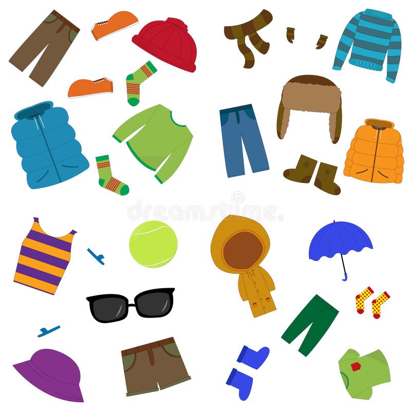 Summer Clothes Illustration Stock Vector - Illustration of clothes, people:  15639317