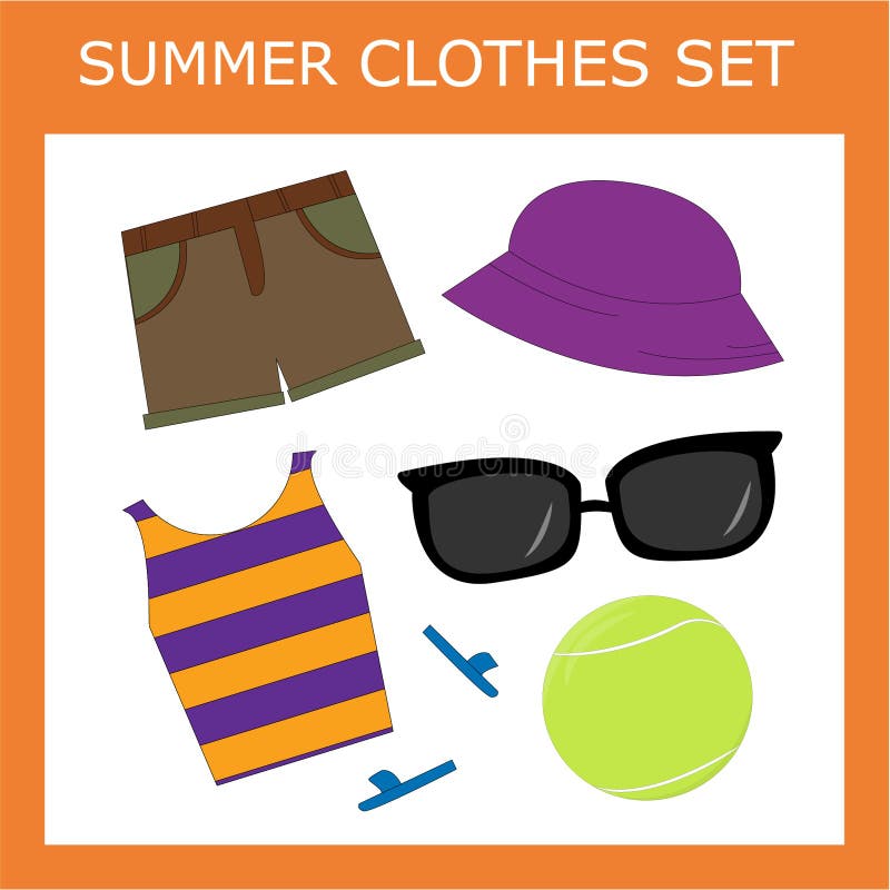 Summer Clothes Illustration Stock Vector - Illustration of clothes, people:  15639317