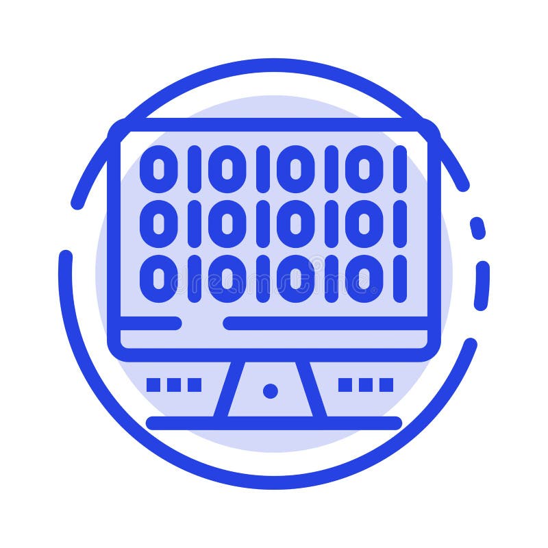 Web, Computer, Computing, Server Blue Dotted Line Line Icon royalty free illustration