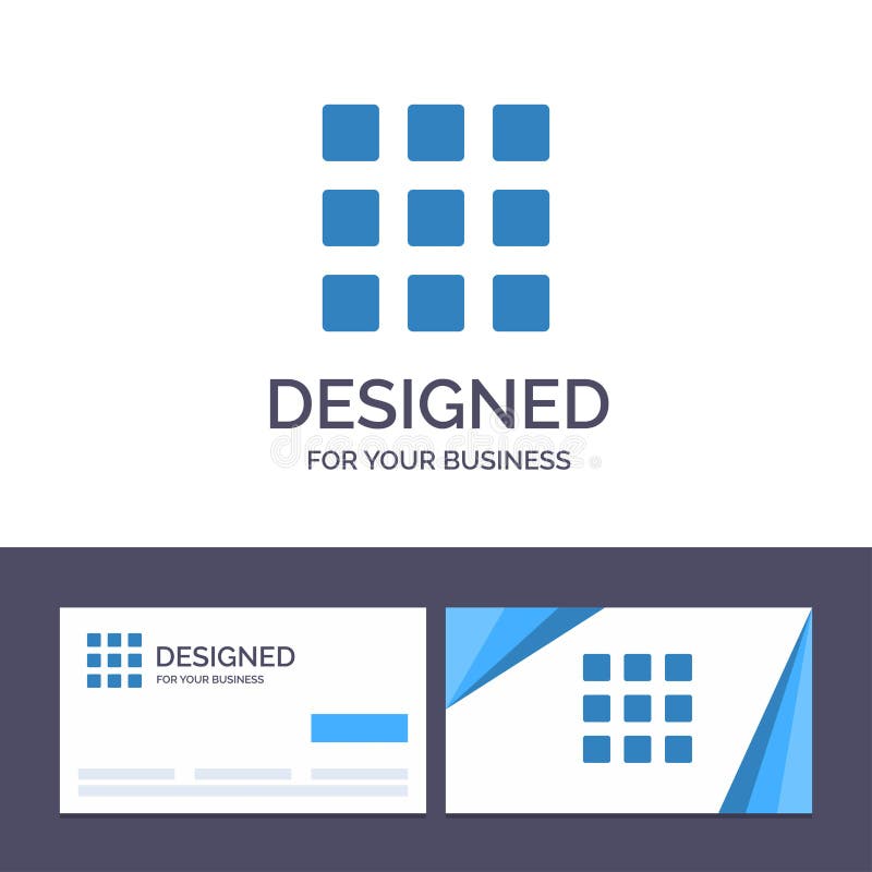 Web de visita de la plantilla creativa de la tarjeta y del logotipo, rejilla, forma, ejemplo del vector de los cuadrados stock de ilustración Web de visita de la plantilla creativa de la tarjeta y del logotipo, rejilla, forma, ejemplo del vector de los cuadrados stock de ilustración