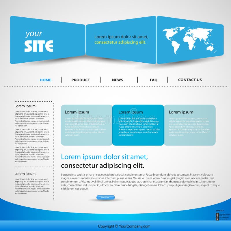 Web design blue template