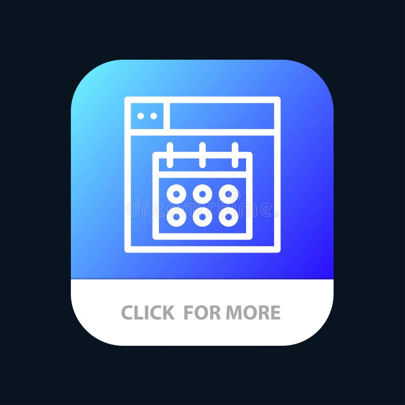 Web, Design, Calendar, Date Mobile App Button. Android and IOS Line