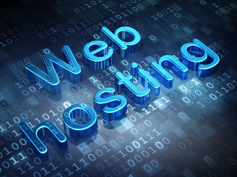 Web Design Concept: Blue Web Hosting on Digital Background Stock Photo -  Image of building, network: 38635536