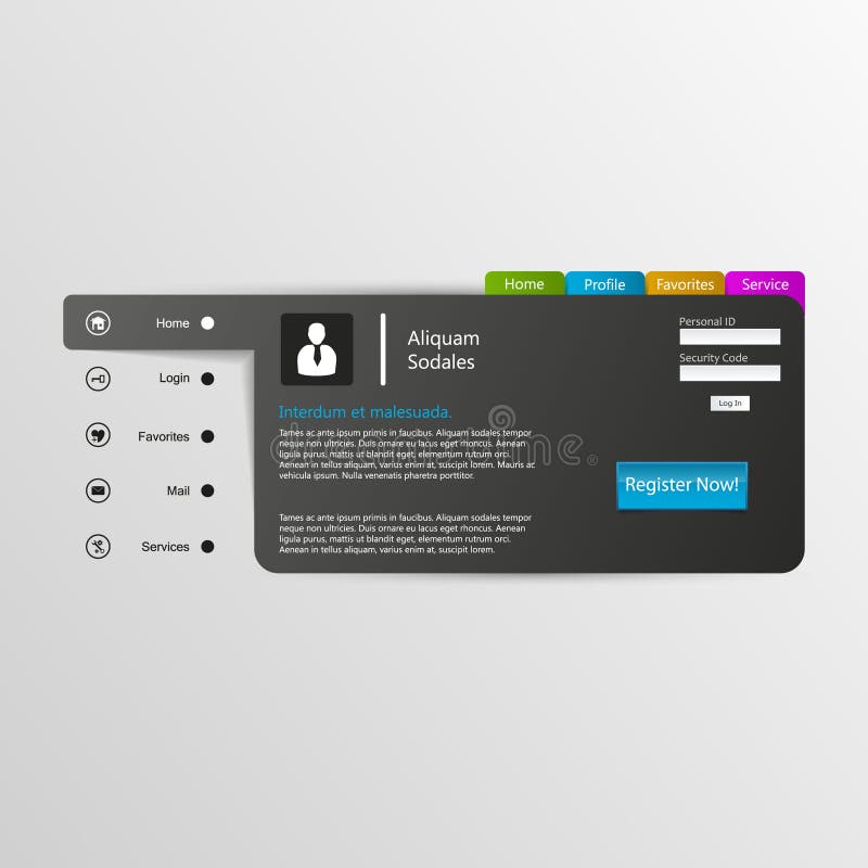 Web Design elements. Templates for website. stock illustration