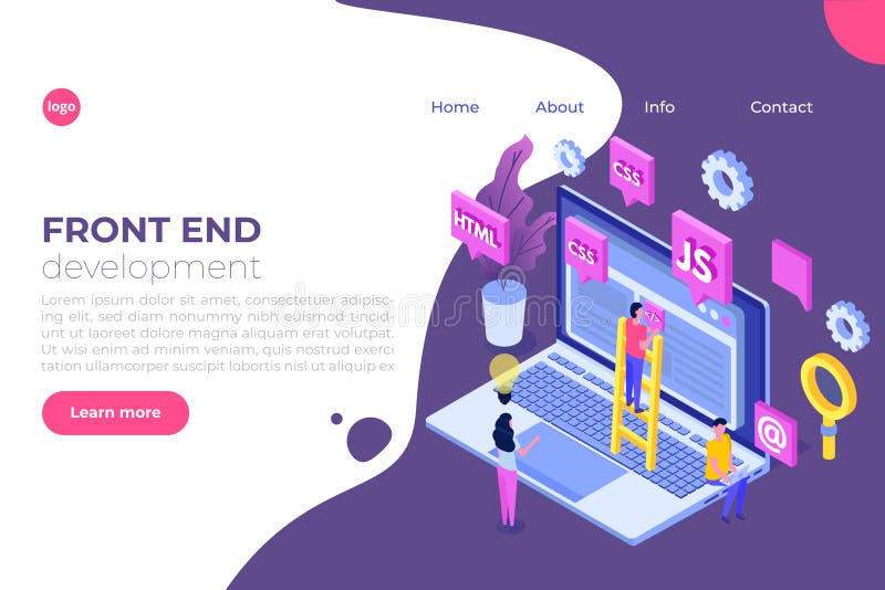 Web Design and Front End Development Isometric Concept. Stock Vector ...
