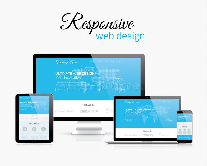 Web design sensible dans l'image plate moderne de concept de style de vecteur illustration stock
