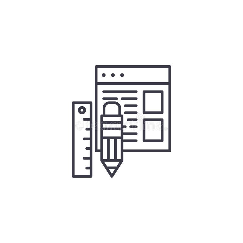 Web design tools linear icon concept. Web design tools line vector sign, symbol, illustration. royalty free illustration Web design tools linear icon concept. Web design tools line vector sign, symbol, illustration. royalty free illustration