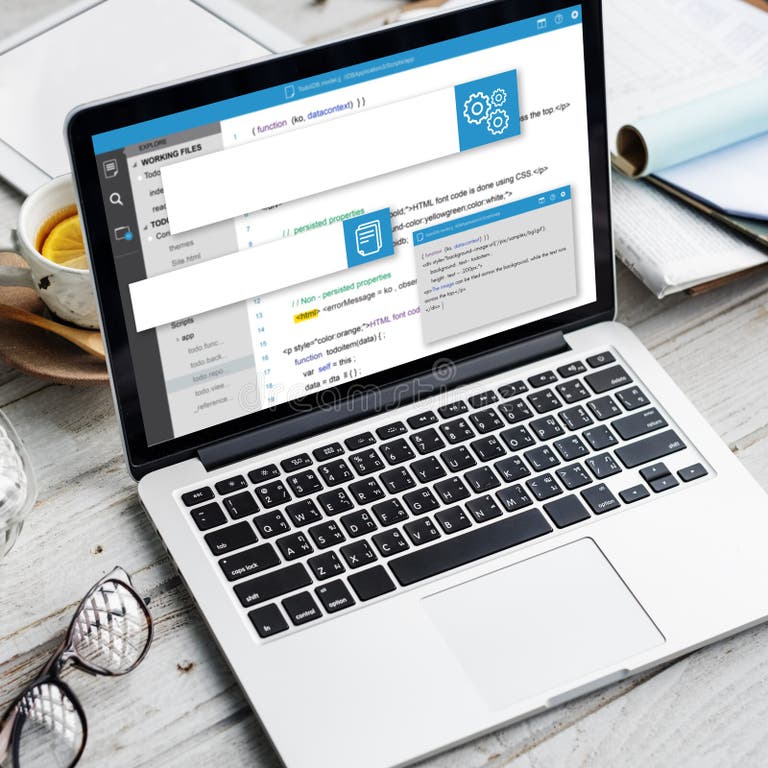 Web Design Website Coding Concept Stock Photo - Image of coding, books ...