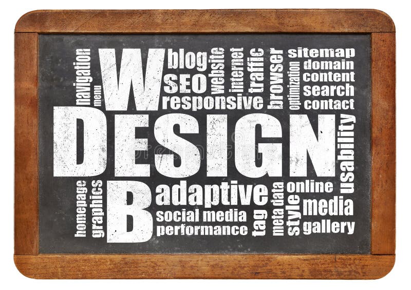 Web Design Word Cloud Stock Photo Image Of Blog Blackboard 49816266