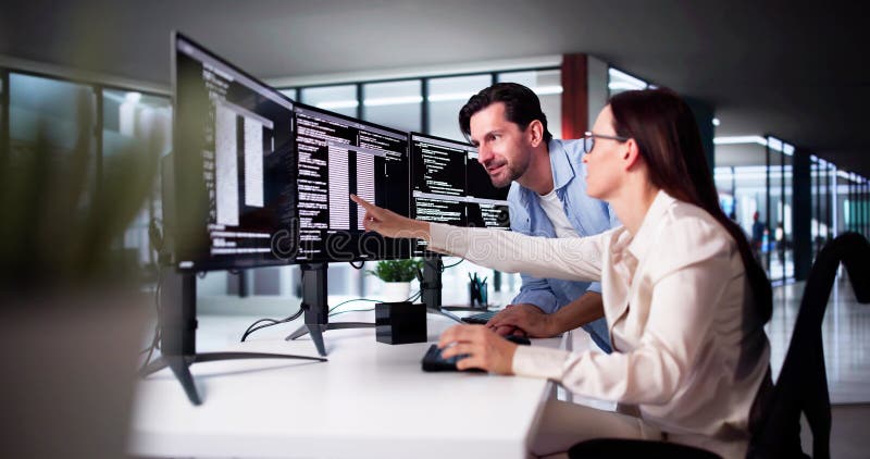 Web Developer Coding On Computer royalty free stock photos