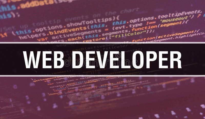 Web developer with Digital java code text. web developer and Computer software coding vector concept. Programming coding script java, digital program code with web developer on screen illustration. Programming coding script java stock images, royalty-free photos and pictures