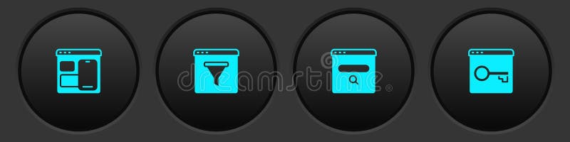 设置Web Developer编程代码浏览器窗口搜索引擎，使用https ssl图标保护您的网站. 矢量 皇族释放例证