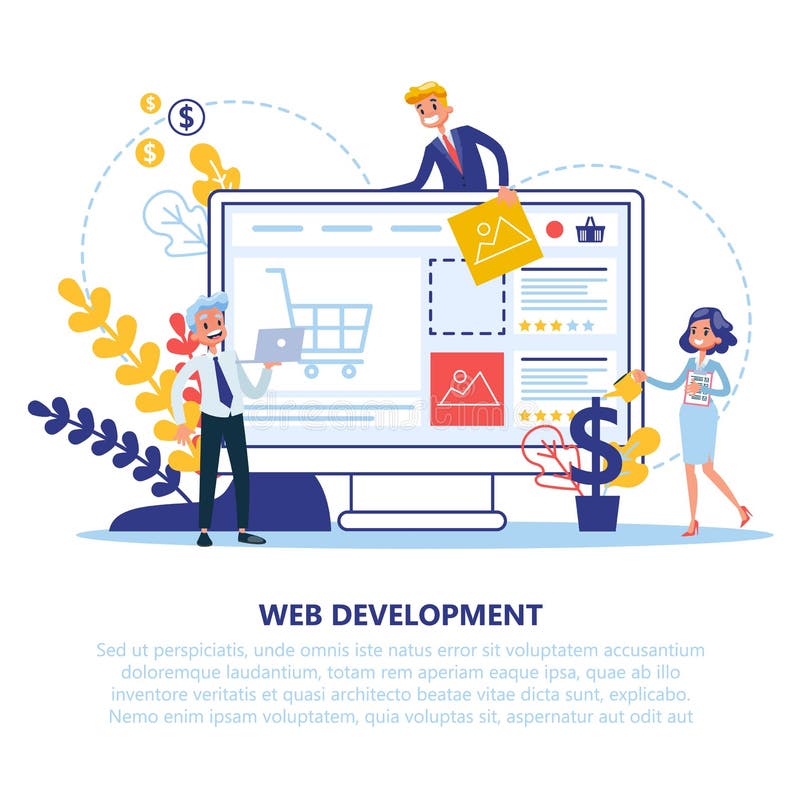 Website Creation Online Service or Platform. Process of Website Stock ...