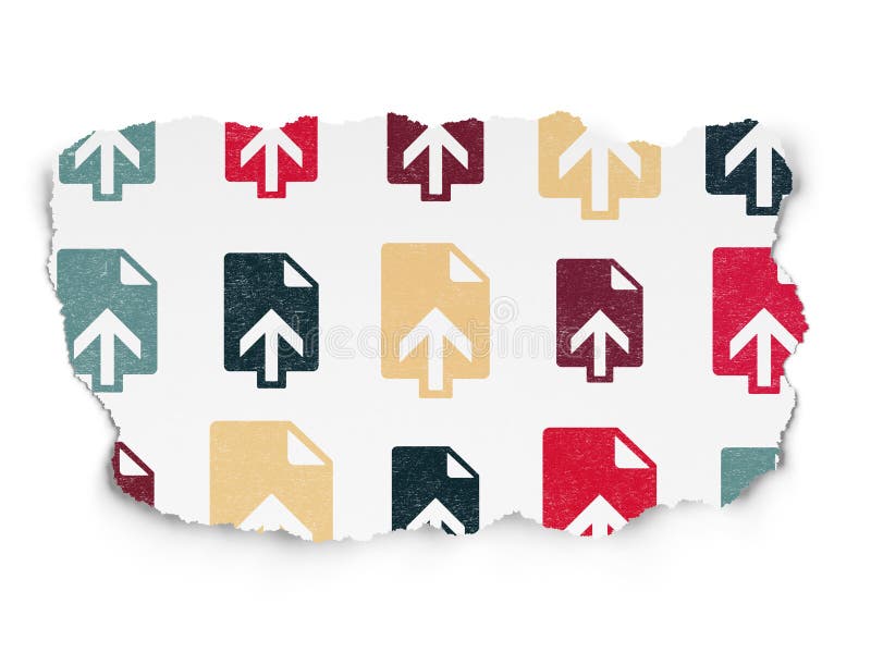 Web development concept: Upload icons on Torn royalty free illustration