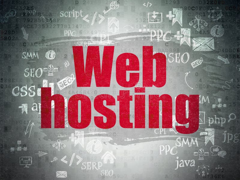Web Hosting on Digital Background Stock Illustration - Illustration of  blue, information: 37533526