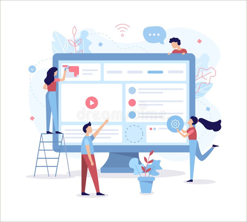 Web development flat illustration royalty free illustration