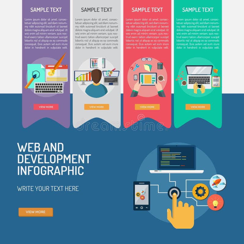 Web and Development Infographic Complex stock illustration Web and Development Infographic Complex stock illustration