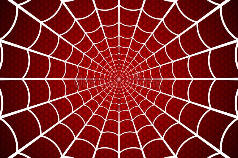 Web di ragno Ragnatela su fondo rosso Illustrazione di vettore