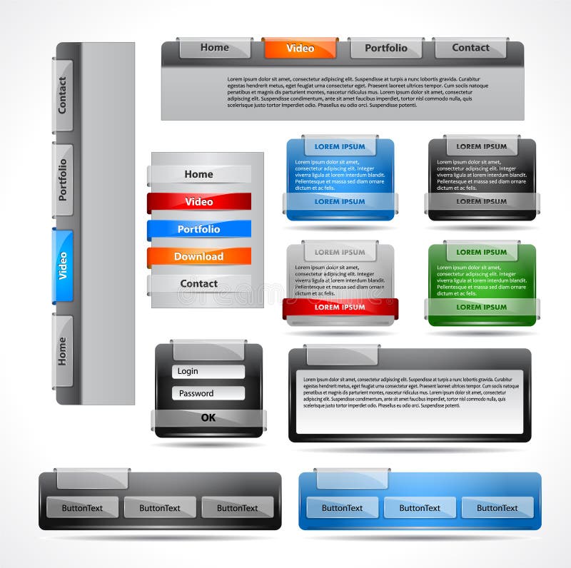 Web elements pack vector illustration