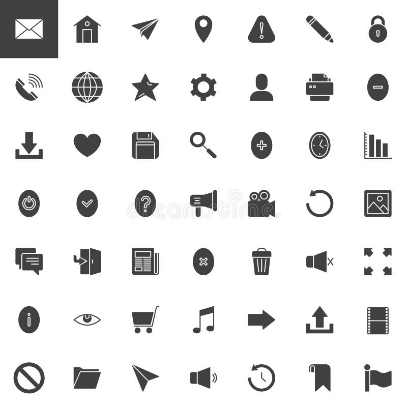 Web essentials vector icons set vector illustration Web essentials vector icons set vector illustration
