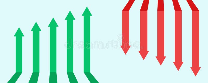 Financial Arrows Up and Down. Green and Red Arrow Stock Illustration ...