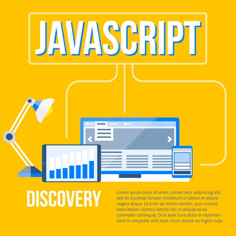 JavaScript Flat Illustration Stock Illustration - Illustration of code ...
