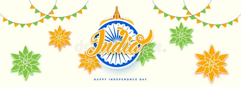 Web header or banner design with stylish text India. vector illustration