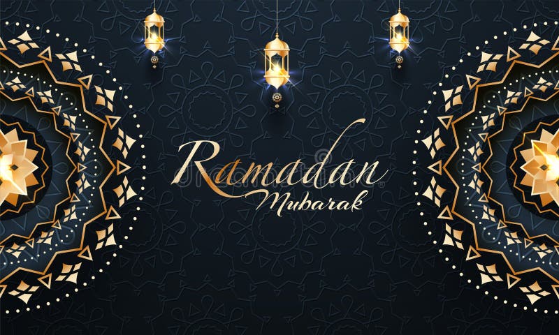 Web header banner or poster design with floral pattern and stylish text of Ramadan Kareem. vector illustration