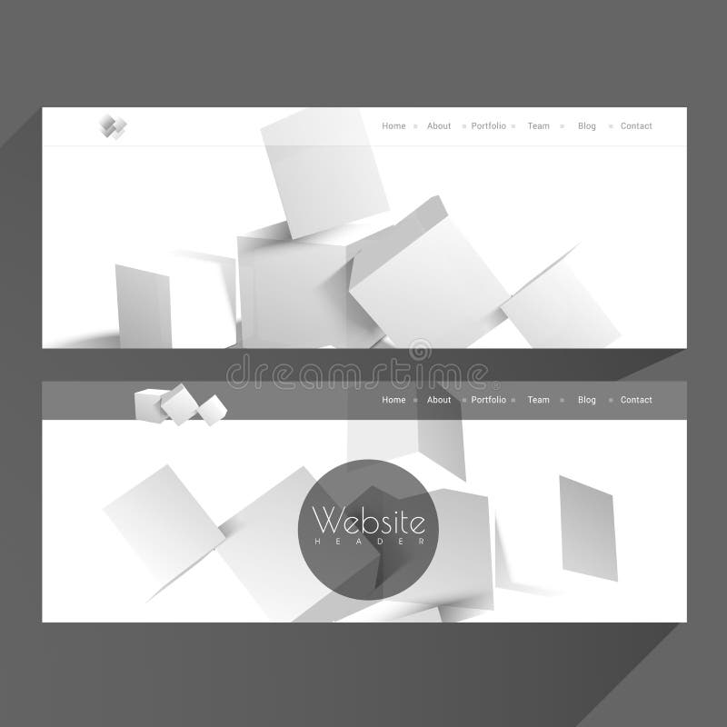 Web header or banner set. stock illustration
