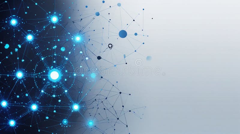 Web home page design for hi tech cyber futuristic artificial intelligence in digital modern technology banners concept royalty free illustration