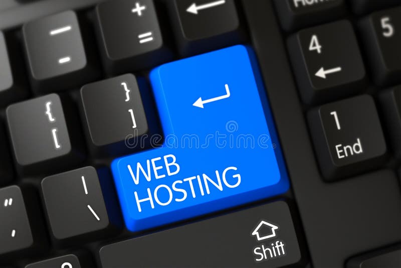 Web Hosting - Black Keypad. 3D.