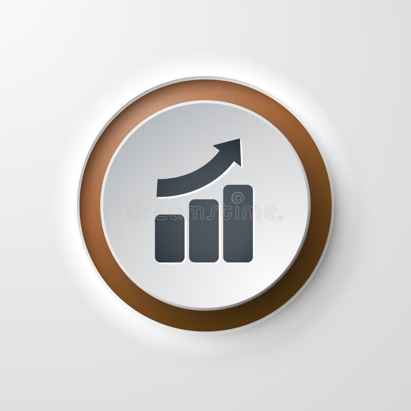 Web icon push-button bar graph up vector illustration