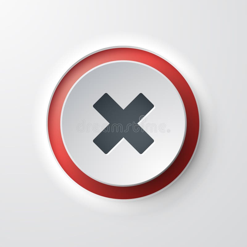 Web icon push-button cross cancel stock illustration